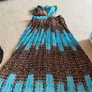 Fashion Nova Leopard Print Dress with Blue Highlights